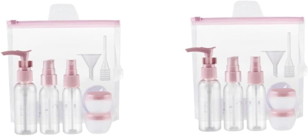 POPETPOP 2sets Travel Beauty Kit Toiletry Makeup Organizer Portable Travel Bottles for Women Men Traveling Accessories for Camping Business Trips Outdoor Activities