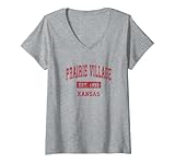 Photo Gallery donna prairie village kansas ks vintage sport design rosso design maglietta con collo a v Photo Gallery donna prairie village kansas ks vintage sport design rosso design maglietta con collo a v