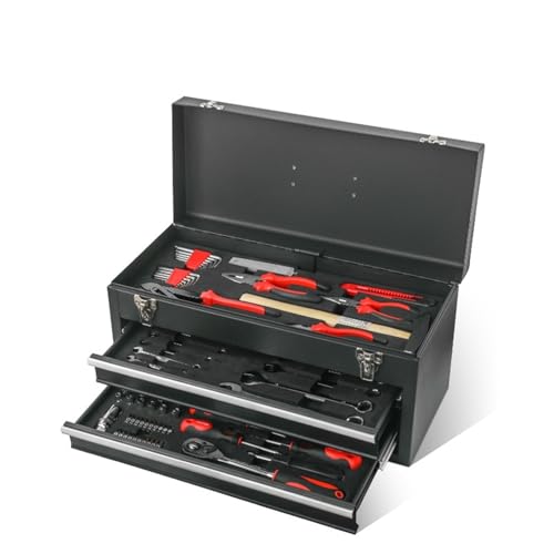 Set de herramientas mecánicas 85 piezas en caja metálica miniatura 1