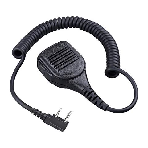 COMMIXC Handheld Shoulder Mic, Waterproof IP55 Speaker Mic with External 3.5mm Earpiece Jack, Compatible with 2.5mm/3.5mm 2-Pin Kenwood Baofeng Two-Way Radios Cover