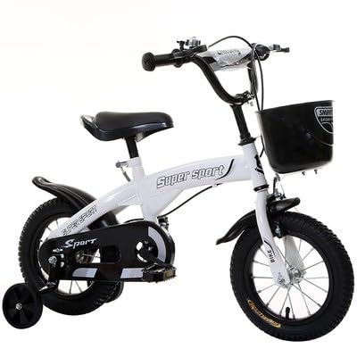 NIGOE キッズバイク 男の子 女の子 幼児用自転車 高さ調節可能 誕生日プレゼント バランス感覚の発達に最適 子供用自転車 子供とティーン向けギフト 3〜7歳に最適 12、14インチ フラッシュホイール (ホワイトスタンダード,14 フィット (95-