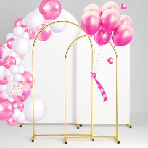 Bearfire Arch Backdrop Stand and Cover Set 7.2FT/6FT, Gold Wedding...