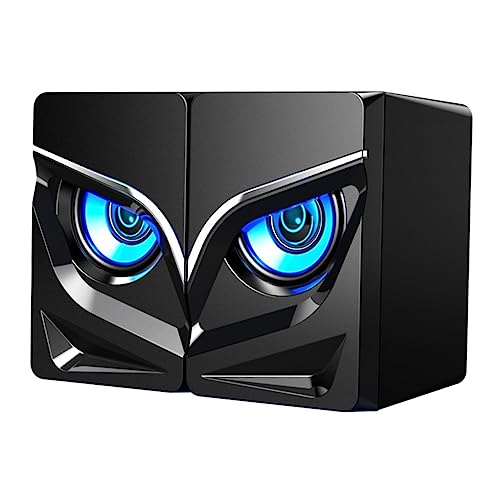 Altavoces para ordenador USB 2.0 negros de escritorio con sonido estéreo y cable de 5V