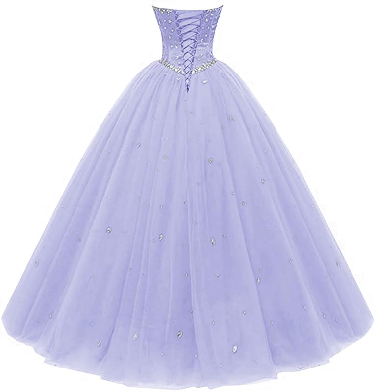 Image of Likedpage Women's Sweetheart Ball Gown Tulle Quinceanera Dresses Prom Dress