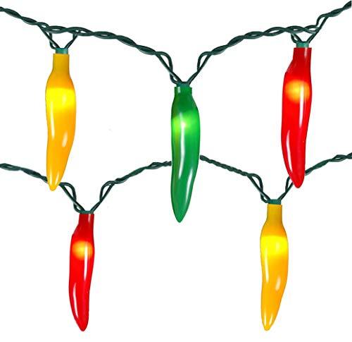 Cinco De Mayo Decorations Chili Pepper String Lights,13.6FT Chili Pepper Light String with 35 Multicolor Chili Pepper UL Listed Warm White for Outdoor Indoor Kitchen Garden Patio Mexican Party Decor