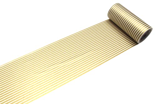 カモ井加工紙(Kamoi Kakoshi) mt マスキングテープ 1P deco ボーダー・金 100mm幅x7m巻 MT10W390（Amazon）