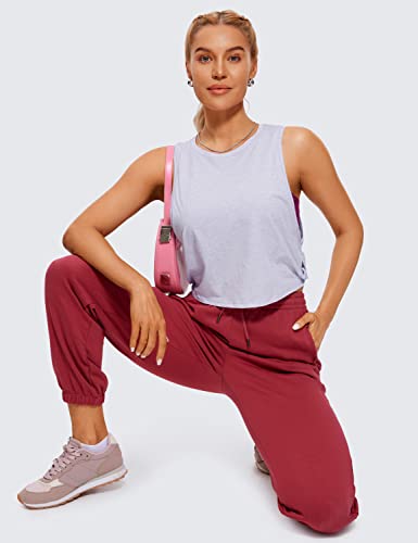 Image of CRZ YOGA Pima Cotton Dropped Armhole Tank | Workout, Naturally Soft, Loose Fit, Crop, Crewneck, Knotted Sides, Sleeveless Tops for Women