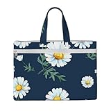 デイジープリント 大容量 キャンバストート ファイルバッグ レディース メンズ ドキュメント オフィス 旅行 ショッピング