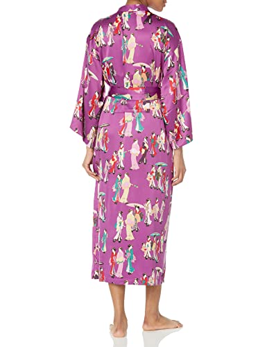 N Natori Women's Geisha Robe Length 49", Purple Multi, Extra Small #TOP1