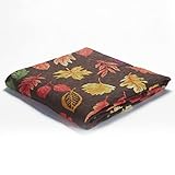 The Lakeside Collection Autumn Leaf Bedding - Country Rustic Quilt Set - Chocolate, King
