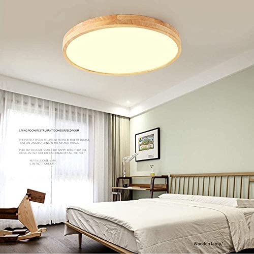 Plafondnier LED en bois moderne 5cm dimmable pour chambre - 3