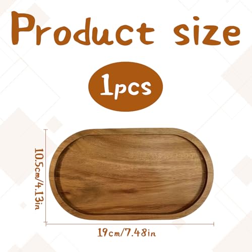 Othrion Oval Wooden Tray, Serving Board, Wood Serving Trays, Serving Platter, Oval Wooden Plates, Small Wooden Tray for Dessert, Snack, Bread, Fruit, Appetiser Dishes (29 x 10.5 CM) - Image 2