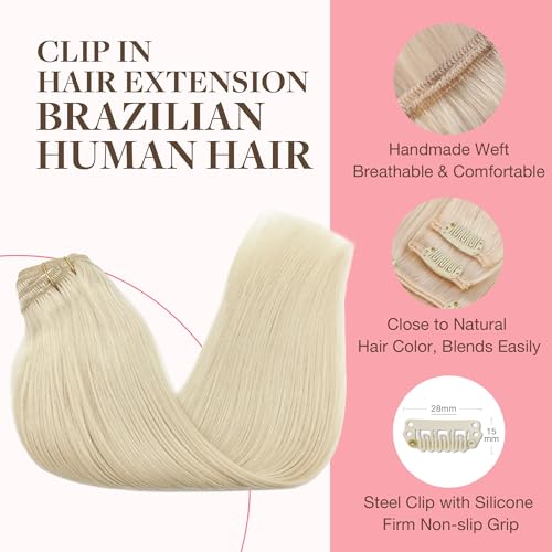 image for GOO GOO Clip in Hair Extensions Real Human Hair, Remy Human Hair Exten