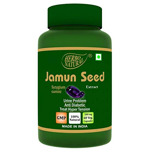 Herbo Natural Jamun Seed Extract 60 veg capsules(500 mg) Amazon.in