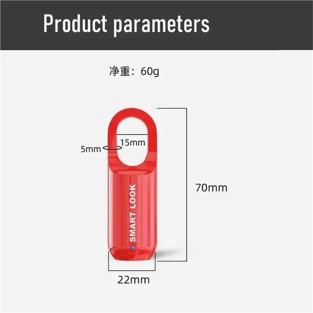 Fingerprint Drawer Fingerprint AntiTheft Security USB Rechargeable Thumbprint Padlock for Luggage Case Thumbprint Lock(Red)