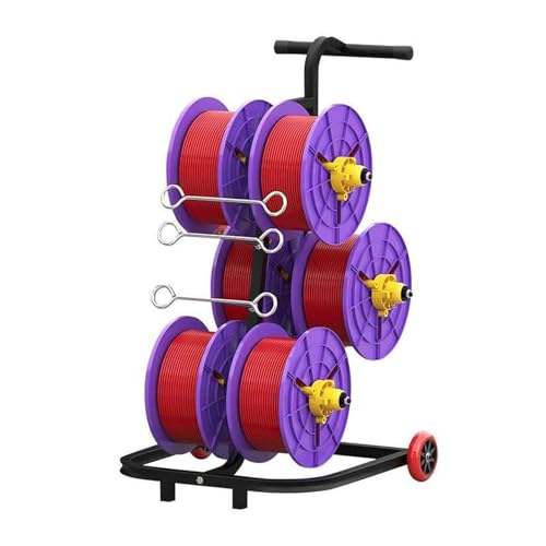 Wheeled Electrical Spool Holder Cable Dispenser Cart, Rolled Steel Wire/Cable Dispenser For Industrial Workplace Nylon Accessory Holder