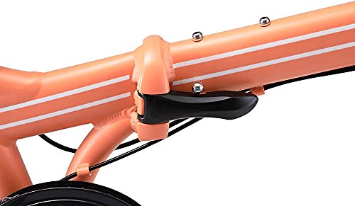 ZiZZO Forte Heavy Duty 29 lb Folding Bike-Lightweight Aluminum Frame Genuine Shimano 7-Speed 20-Inch Folding Bike with Fenders, Rack and 300 lb. Weight Limit (Coral) - Thumbnail 4
