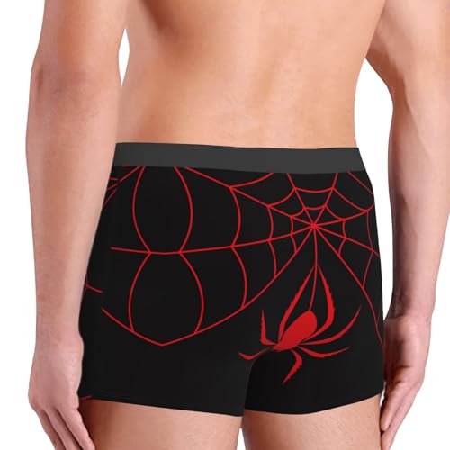 Red Spider and Spider Web Men's Boxer Briefs Lightweight Soft Comfort Breathable Stretch Underwear3
