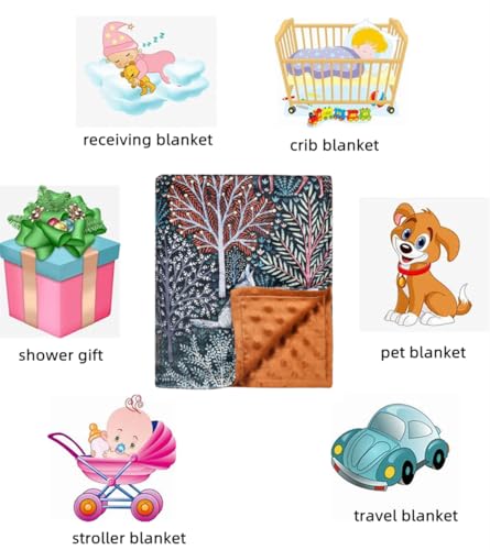 Image of Baby Blanket, Soft Minky Warm Blanket for Boy or Girl, Receiving Blanket with Double Layer Dotted Backing for Newborns Nursery Stroller Toddlers Crib Bedding (30 x 40 Inch) (Forest Animals)