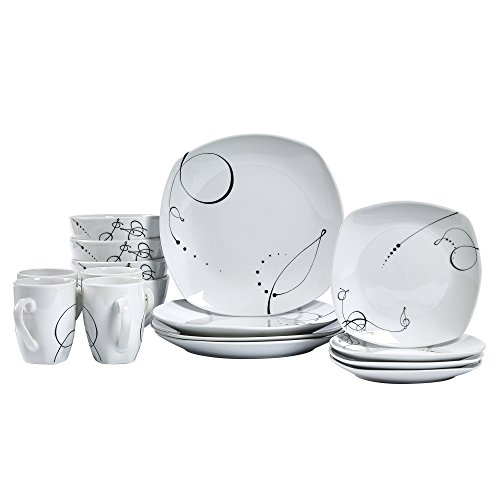 Pescara - 16 Piece Square Dinnerware Service for 4