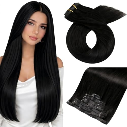 Moresoo Seamless Clip in Hair Extensions Human Hair 160G 28Inch