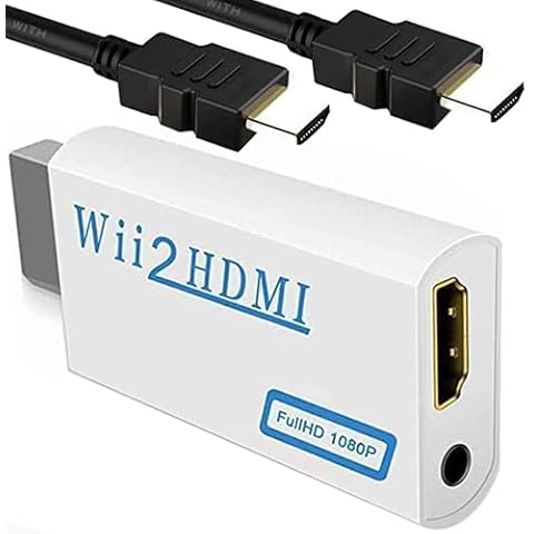 Wii to HDMI Converter with High Speed HDMI Cable, 720P/1080P Wii HDMI Adapter with 3,5mm Audio Jack & HDMI Output Compatible with Wii, Wii U, HDTV, Supports All Wii Display Modes Cover