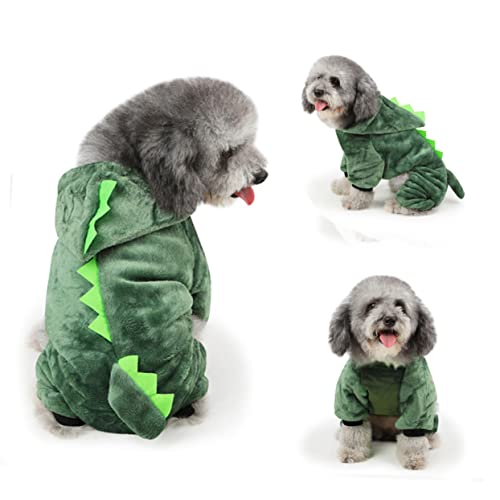 Roupas quentes para animais de estimação, roupa de dinossauro para cães pequenos, cosplay