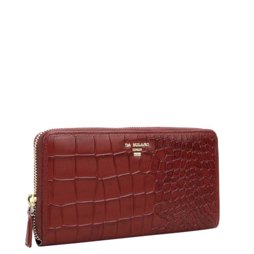 Image of Da Milano Premium Leather Wallet for Women | Multi Compartment Travel Wallet - Cherry Red