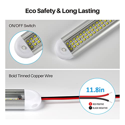 Image of 12v LED Interior Light Bar,CT CAPETRONIX 120LEDs 1500LM 8W DC 12 Volt led Strip Lights with ON /Off Switch,for Enclosed Cargo Trailer, Car RV Van Truck Lorry Camper Boat Caravan Motorhome (2Pack)