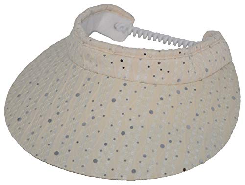 Cushees Sparkle Coil Back Sun Visor (621) (Beige)