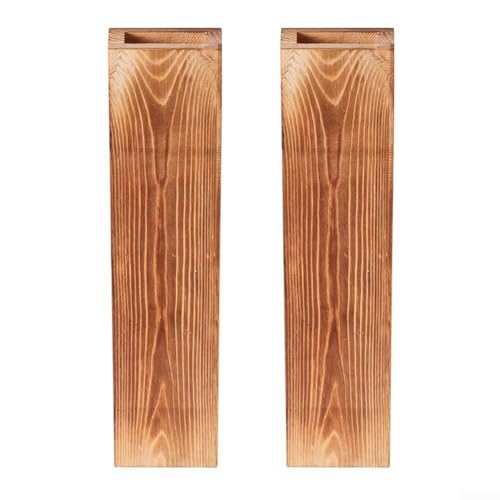 Macetas de madera para pared, juego de 2 macetas colgantes para decoración de interiores, soportes verticales de jardín para plantas secas, 30 x 4 x 7 cm