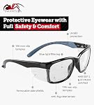 Tarantula Z87 Safety Glasses for Men and Women, Soft TPR Temples, Anti-Fog Clear Lenses, Blue Light Blocking, Removable Side Shields, Lightweight Protective Eyewear | Soft TPR Temples, Anti-Fog Clear Lenses, Removable Side Shields, Lightweight Protec