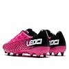LEOCI Soccer Cleats for Women's and Men's Outdoor Unisex Football Shoes Firm Rugby Boots