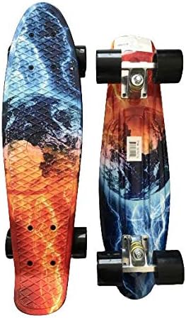 Miniatura 2 de Patineta completa 22 pulgadas Cruiser para niños jóvenes principiantes plástico estilo retro ruedas PU