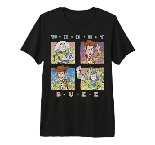 T-shirt Toy Story Woody et Buzz Disney Pixar imprimé grille