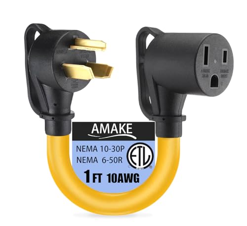 Image of Groovely NEMA 10-30P to 6-50R Welding Machine Adapter Cable,Dryer 30 Amps to Welder Socket Adapter 50 Amps Adapter Cable 250V 10AWG,Suitable for Electric Welding Machine EV Charger Generator Connector