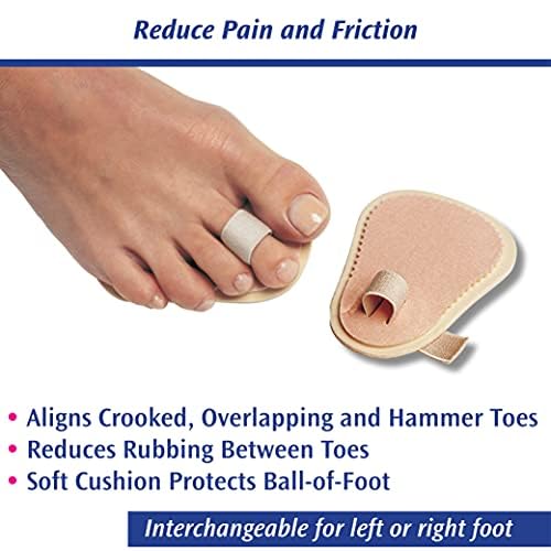 Image of Pedifix Toe Straightener - Gentle Toe Alignment Support for Hammer Toes, Crooked or Overlapping Toes - One Size Fits Most