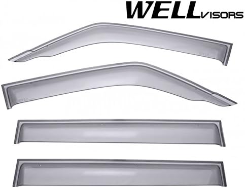 Miniatura 2 de WellVisors Repuesto para Mitsubishi Montero 2001-2006 con clip, color humo, tintado de humo, viseras laterales para ventana, deflectores 3-847MI012