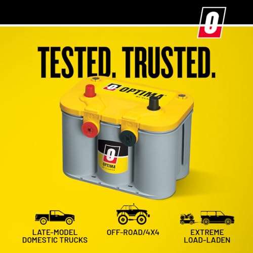 OPTIMA Batteries High Performance D27F YellowTop Dual Purpose Sealed AGM Car, Truck and SUV Battery, 830 CCA, Maintenance Free, Versitile Mounting