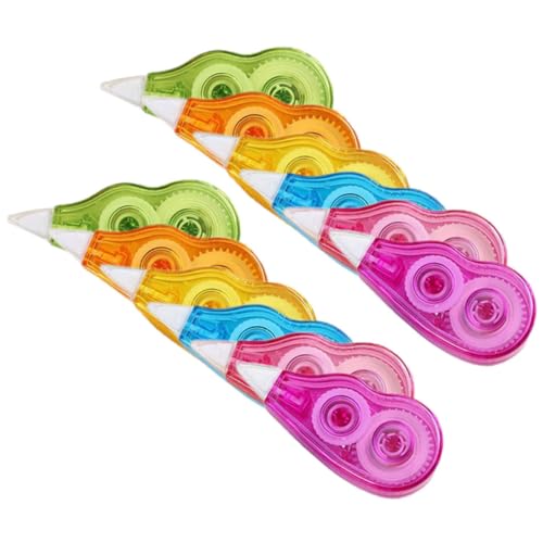 SOPOTUTU 12 piezas Cinta Correctora Compacta Portátil y Ergonómica Cinta de Corrección para Material Escolar Uso Diario y Hogar Colores Surtidos Fácil Aplicación Mancha Color Aleatorio