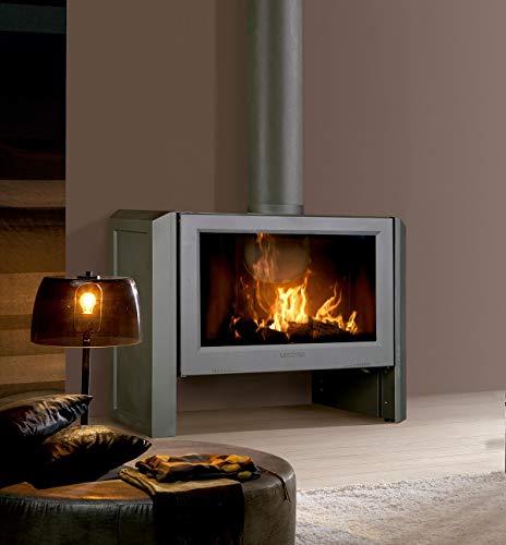 LACUNZA ESTUFA DE LEÑA MODELO LEON - FIREPLACE - Calefacción - Chimeneas de leña - Doble Combustión - Rústico - Montaje en suelo - Pintado - Hierro fundido - 16 Kw - 260 Kg - 1056 x 841 x 514 mm