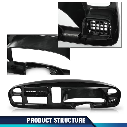 image for PIT66 Black Dash Board Bezel Cover with Vent Compatible with Dodge Ram