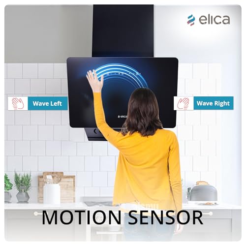 Image of Elica 60cm 1400 m3 /hr BLDC Filterless Autoclean Vertical Kitchen Chimney | Twin Suction Inlets| 15 Years Motor & 5 Years Comprehensive Warranty| KITTY FL 600 BLDC HAC LTW MS NERO |Black| Motion Sensor