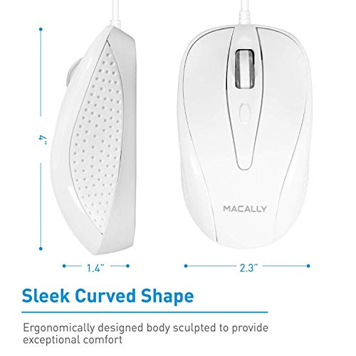 Macally Ambidextrous Wired Mouse and an Adjustable Vertical Laptop Stand, Universally Designed to Fit Any Laptop