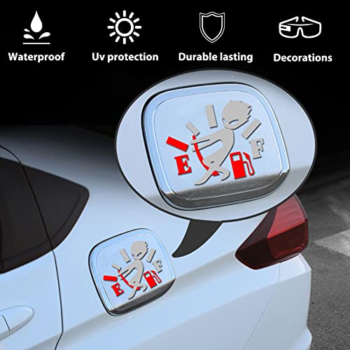 Image of Reflective Funny Car Stickers, High Gas Consumption Decal, Angry Boy Adjusting Fuel Gauge, Fuel Gage Empty Stickers for Cars, Van, Trucks, Car Decals for Women Men 2 Pack 5.1 inch