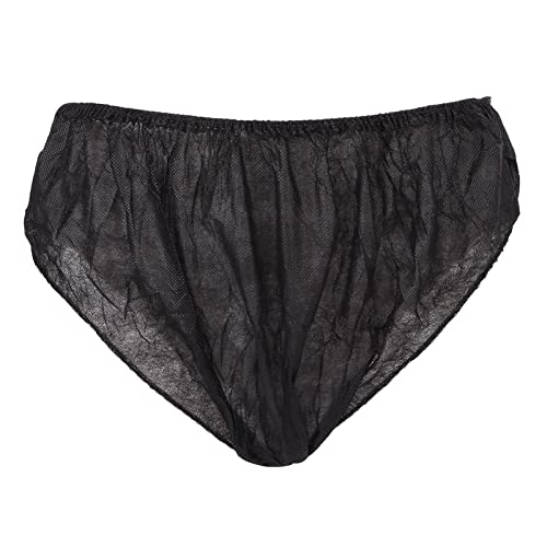 Lot de 50 Slips jetables Noirs Unisexes Non tissés pour Voyage, extérieur, Salon de beauté, hôtel, Culottes jetables Non tissées, sous-vêtements jetables Non tissés, Culottes jetables (50 dans Sac)