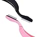 TecUnite Folding Eyelash Comb, Stainless Eyebrow Comb Eyelash and Brow Makeup Brush (3 Black and 3 Pink)