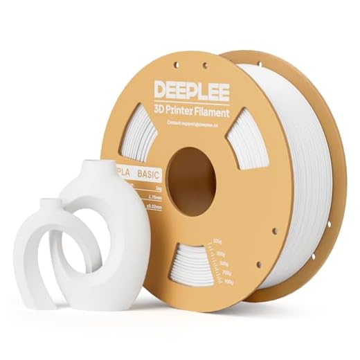 DEEPLEE PLA Basic 1.75mm 3D Printer Filament, 3D Printing Filament with Dimensional Accuracy +/- 0.02 mm, Neatly Wound, No Clogging, Best for Beginners, Fits for Most FDM 3D Printers 1KG White