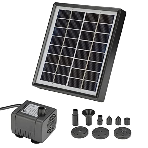 Solar Submersible Fountain Pump, High Water Column for Landscape Decor Energy Efficient Solar Powered Weatherproof Design Portable 2W for Garden Bird Bath Small Pond