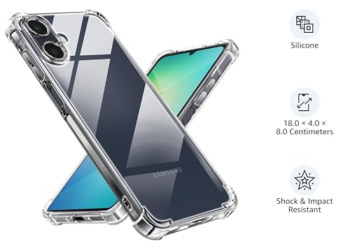 Image of Lustree Back Cover Transparent Case Compatible with Samsung Galaxy M17e / F70e / A07 | Transparent Crystal Clear Shockproof Soft TPU Case with Cushioned Edges & Slim Fit Protection